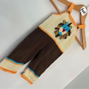 Zackali 4 Kids Vintage Knit Lion Romper Jumpsuit 12M great preworn condition